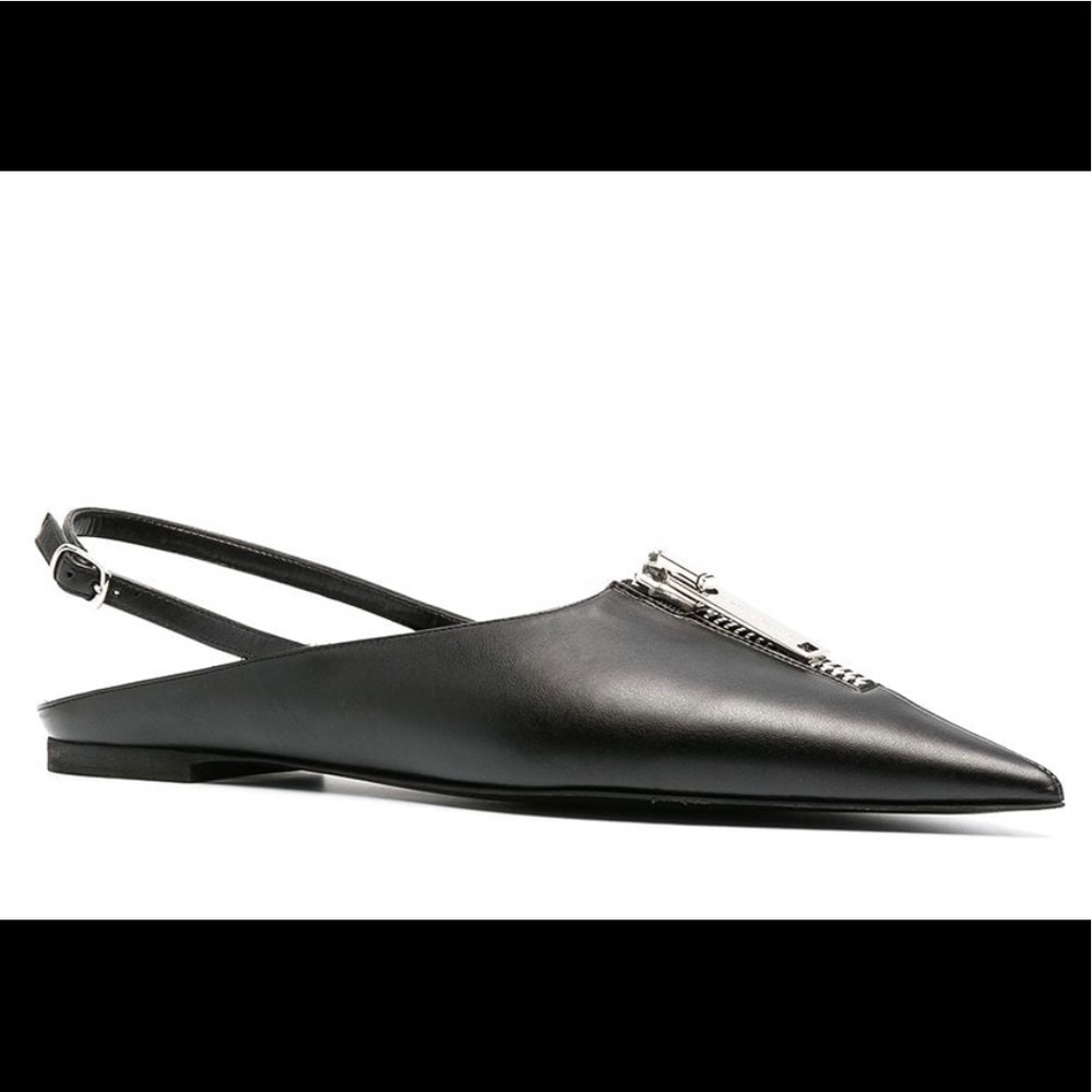 Stella McCartney Zipit sling back flats in black
